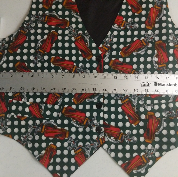 Novelty Vest Sleeveless Golf Print Womens  Size 42/XL Button-up Halloween - Picture 4 of 8
